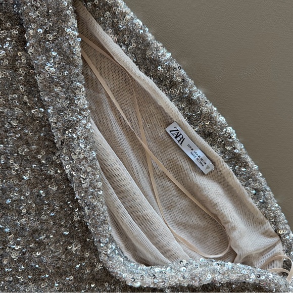Zara Asymmetrical Sequin Top - Picture 2 of 4